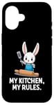 Coque pour iPhone 16 Rabbit Chef My Kitchen My Rules Cooking Lovers