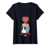 Womens Chucky & Tiffany Chucky Gets Lucky Valentine V-Neck T-Shirt