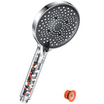 Pommeau de Duche, YEAUPE PRO Pommeau de Douche Economie Deau, Pommeau de Douche Anti calcaire Grand (130mm de diamètre), Pommeau de Douche Haute Pression avec 6 types de jets, Chrome