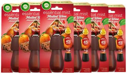 Air Wick Essential Mist Refills, Mulled Wine, Pack 6 x 20ml, Natural Essential Oils, Last up to 270 days, Air freshener