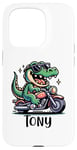 Coque pour iPhone 15 Pro Tony Fun Alligator Design moto pour garçon Nom Tony