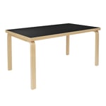 Artek - Table 82B, Black linoleum, Clear lacquered - Ruokapöytä - Alvar Aalto