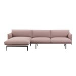 Muuto - Outline Sofa Chaise Longue Left / Black Base Fjord 551 - Soffor - Anderssen & Voll