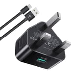 Samsung Fast Charger Plug and Cable,USB to C Charger Cable Fast Charge and Plug 18W/15W for Galaxy A14/A13/A04s/A12/A33/A34/A52/A52s/A53/A54/A73/A32/S23/S23+/S23 Ultra/S22/S21/S21fe/S20/S20fe/S10/S9