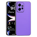 TAUYN Coque pour Xiaomi Redmi Note 12 4G, Ultra-Fin Premium PU Cuir Back et Monture en Silicone Souple Etui, Antichoc, Anti-Rayures Bumper Housse. - Violet