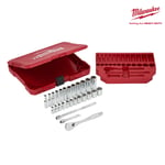 Set cliquet et douilles MILWAUKEE 1/4" métriques 28 pièces 4932464943