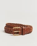 Ralph Lauren Purple Label Braided Belt Brown Calf