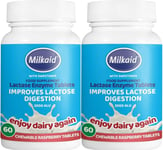 Lactase Enzyme Chewable Tablets for Lactose Intolerance Relief | 120 Tablets Glu