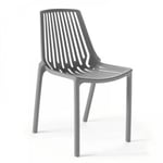 Chaise de jardin ajourée en plastique gris  Oviala