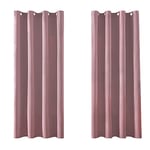 MRTREES Rideau Occultant Thermiques 140x145 cm Rideau Rose Anti Chaleur pour Salon Chambre Enfant Rideau Fenêtre Anti Bruit pour Cuisine Chambre Fille Rideau Dressing Lot de 2 à Oeillets …