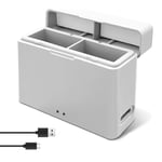 Prodrocam Chargeur de batterie pour caméra d'action DJI Action 3/4 - Double port - Hub de charge rapide - Prend en charge 2 batteries (chargeurs uniquement, piles non incluses)