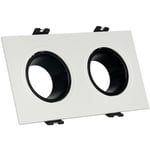 Barcelona Led - Collerette downlight carrée double orientable GU10 / MR16 - - Noir-Blanc