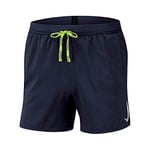 Nike Short de Sport pour Homme M NK Air FLX Stride 5in BF M Obsidienne/Obsidienne/Volt/(Argent réfléchissant)