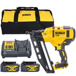 DeWalt DCN660 18V XR Brushless 60mm Second Fix Finishing Nailer With 2 x 4.0A...