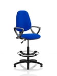 Eclipse I Lever Task Operator Chair Blue With Loop Arms With Hi Rise Draughtsman Kit