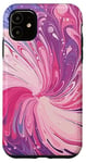 iPhone 11 Swirl Pink Color Illustration Pattern Abstract Art Case