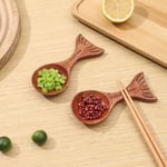 2pcs 2 in 1 Sauce Dish Wooden Chopstick Rest Condiment Spoon  Milk Powder