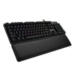 Logitech G 513 Mechanical Gaming Keyboard, GX-Brown Tactile Switches, RGB Lighting, USB Through, Wrist Rest with Memory Foam, Aluminium Case, Scandinavian Layout - Black