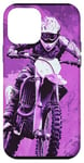 Coque pour iPhone 12 mini Violet Pop Art Imprimé Animal Drapeau US Dirt Bike Moto