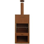 Westmann acier Barbecue Foyer de jardin rouille 70x41x229 cm