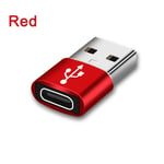 Adaptateur Usb 3.1 Type C,Connecteur Femelle,Convertisseur,Charge Standard,Transfert De Données,Macbook,Iphone - Type Rouge