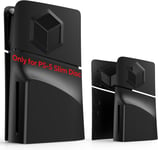 Coque Ps-5 Slim Séparées Pour L'édition Avec Disque, Plaque Facade Ps-5 Slim Séparée Avec Ouvertures De Refroidissement, Protection Anti-Rayures Et Anti-Poussière Pour Ps-5 Slim(Noir)