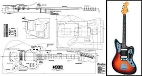 Plan de guitare électrique Fender Jaguar – Full Échelle d'impression