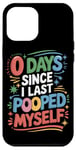 Coque pour iPhone 12 Pro Max 0 Days Since I Last Pooped Myself Funny Poop Sayings