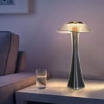 Designer Bordslampa Uppladdningsbar Touch LED Bordslampa - Dimbar Titanium USB Sänglampa 3W Sladdlös Skrivbordslampa med Batteri och Lampskärm