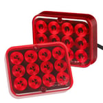 Yinaolan 2 Pack Rouge LED Feux de Brouillard arrière Remorque 12V, Feux de Brouillard Arrière avec E-Mark feu de stop Imperméable