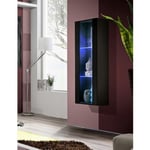 Vitrine LED Murale Design "Fly II" 126cm Noir