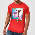 Marvel Deadpool Unicorn Battle Men's T-Shirt - Red - L