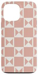 Coque pour iPhone 13 Pro Max Peach Cream Blush Pink Pastel Triangle Square Patterns