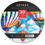 Arteza Bloc de papier rond pour aquarelle [17,8 cm de diamètre, 20 feuilles] papier rond pour aquarelle avec papier épais 300 GSM pour le dessin, les croquis, la peinture acrylique et aquarelle