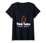 Womens Programmer - Coder - Think twice, code once V-Neck T-Shirt