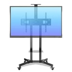 Support de télévision Chariot de télévision Mobile avec roulement résistant à 2 étagères pour écran Plasma à écran Plat LCD LED de 32 à 65 Pouces