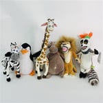 20-35cm 6 stilar Madagaskar plyschdjur Stoppade mjuka djurdockor Giraff Flodhäst Lejon Pingvin Zebra Lemurer Figur Present till barn  (FMY) giraffe