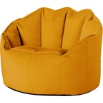 Icon - Pouf Fauteuil en Velours Sirena, Poufs de Salon, Chambre, Adultes, Jaune Ocre