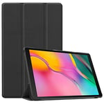 INSOLKIDON Compatible with Samsung Galaxy Tab S7 FE 12.4" 2021 (SM-T730/T736) Tablet Case Leather Back Cover Protective Case Ultra Slim Bumper Full Body Protection Bracket Leather Case (Black)