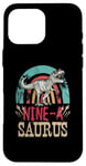 Coque pour iPhone 16 Pro Max Dinosaure d'anniversaire pour enfant de 9 ans