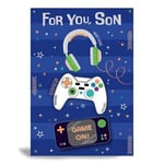 SON BIRTHDAY GREETING CARD 7"X5 3D EFFECT GAMER GAMING HEADPHONES DESIGN