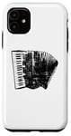 Coque pour iPhone 11 Accordéon (Noir Vintage) Accordéoniste