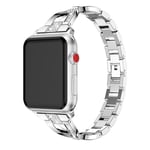 Apple Watch Ultra 2 49mm Smalt länkarmband med glittrande stenar, silver