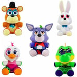 Fnaf Five Nights At Freddy's Security Breach Gator Plushie Doll Gåvor 5pcs or Set