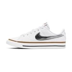 Nike Court Legacy Big Kids' Shoes WHITE/BLACK-DESERT OCHRE-GUM LIGHT, storlek 36