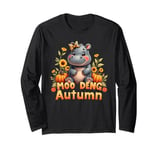 Moo-Deng Hippo Fall Autumn The Famous Baby Pigmy Moodeng Long Sleeve T-Shirt