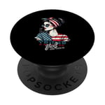 Trump Girl Messy Bun Trump 2024 Élection Drapeau américain PopSockets PopGrip Adhésif