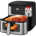 Joeais - Friteuse sans Huile 9.7L Air fryer, avec 10 Fonctions , Air fryer avec 1600W , Le panier amovible, Cuisinez, faites frire, rôtissez et