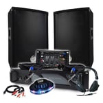 PACK DJ BM SONIC Ampli 1000W, Enceintes 8" 2x300W, Mixage, Bluetooth, Animation LED, Petite Sono, Anniversaire, Bar,Soirée, Fête