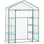 Walk In Greenhouse Garden Clear PVC Frame Shelves Reinforced Plant